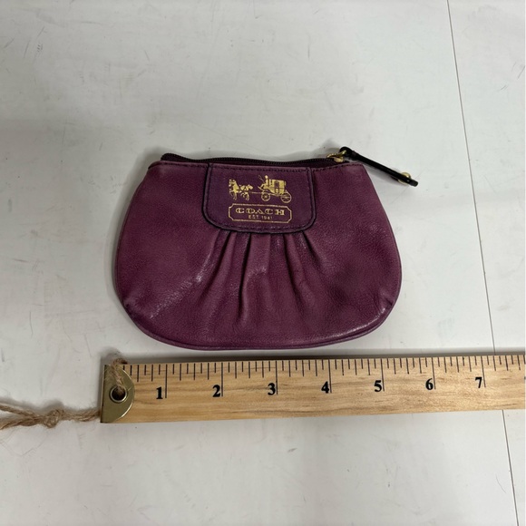 Coach purple leather coin pouch - Picture 1 of 3